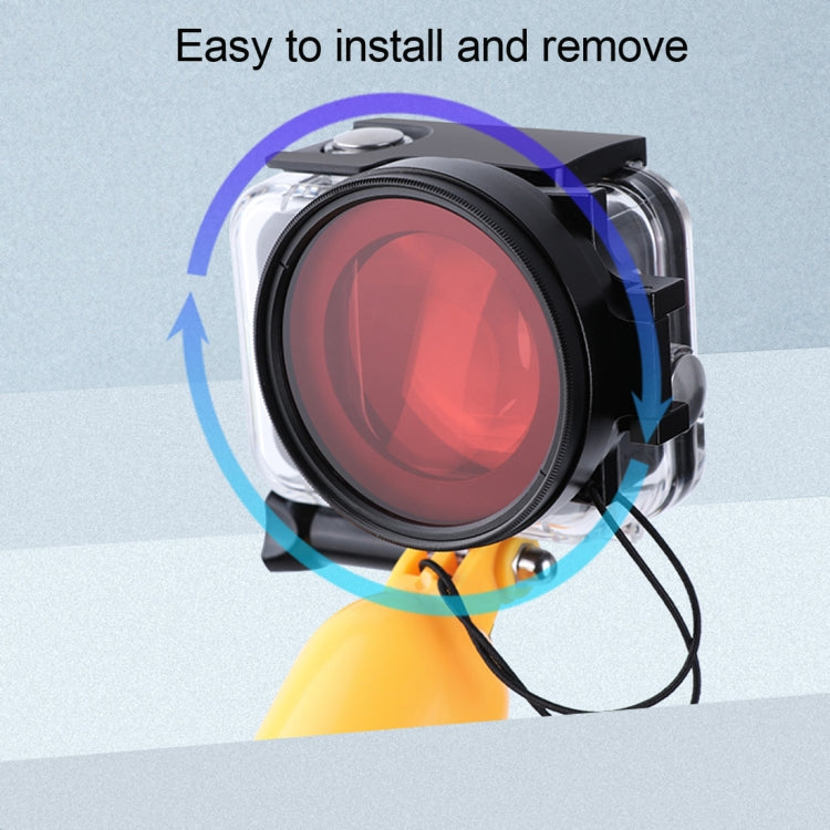 RUIGPRO per GoPro HERO8 Professional 58mm Colore Custodia per immersione Filtro per obiettivo + Custodia per immersione Custodia impermeabile con Anello adattatore per filtro e Copriobiettivo