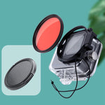 RUIGPRO per GoPro HERO8 Professional 58mm Colore Custodia per immersione Filtro per obiettivo + Custodia per immersione Custodia impermeabile con Anello adattatore per filtro e Copriobiettivo