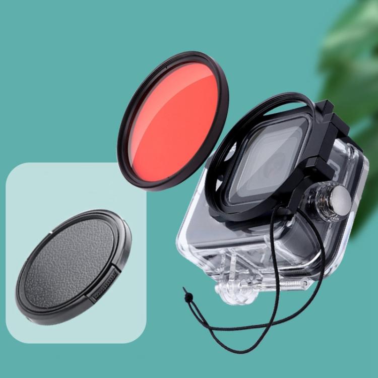 RUIGPRO per GoPro HERO8 Professional 58mm Colore Custodia per immersione Filtro per obiettivo + Custodia per immersione Custodia impermeabile con Anello adattatore per filtro e Copriobiettivo