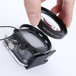 RUIGPRO per GoPro HERO8 Professional 58mm 16X Obiettivo Macro Filtro per alloggiamento per immersione + Custodia per immersione Custodia impermeabile con anello adattatore per filtro e copriobiettivo