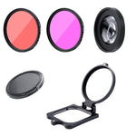 RUIGPRO per GoPro HERO8 58mm 16X Obiettivo Macro + Filtro Obiettivo Rosso/Viola + Custodia Subacquea Custodia Impermeabile Kit con Anello Adattatore Filtro e Copriobiettivo