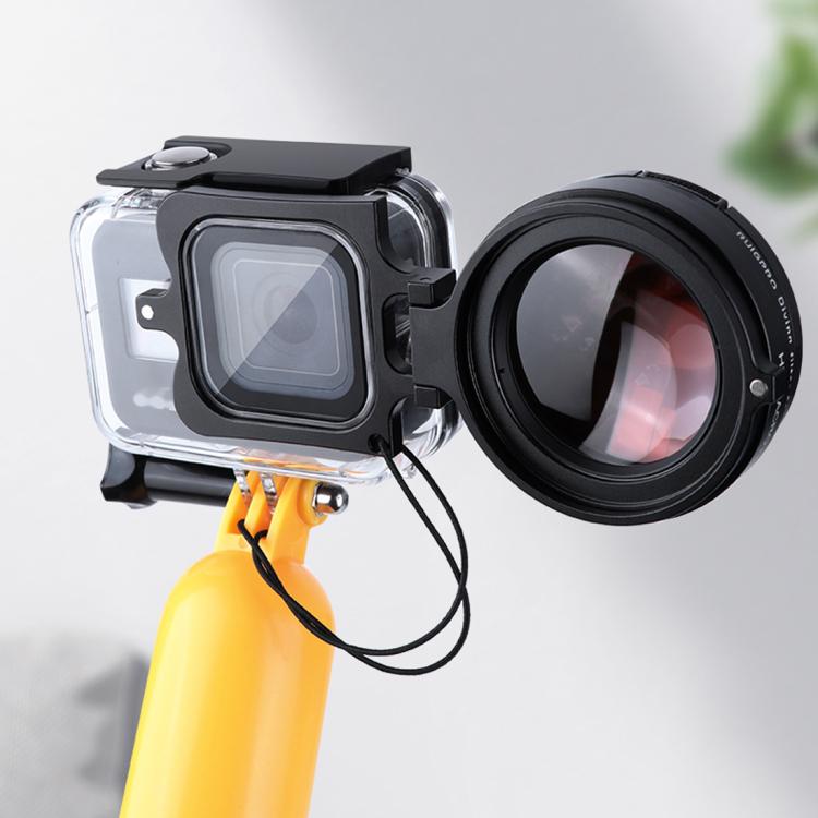 RUIGPRO per GoPro HERO8 58mm 16X Obiettivo Macro + Filtro Obiettivo Rosso/Viola + Custodia Subacquea Custodia Impermeabile Kit con Anello Adattatore Filtro e Copriobiettivo