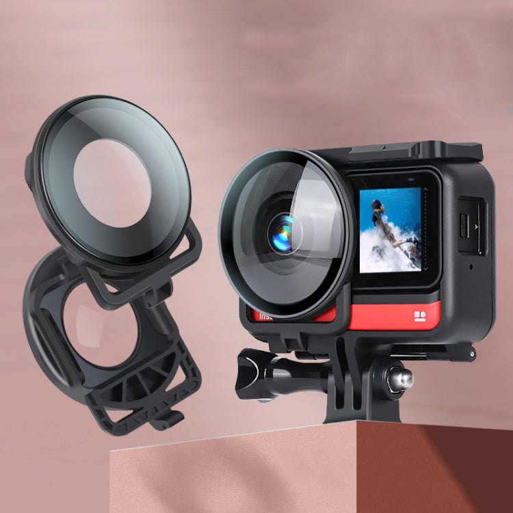Copertura protettiva in vetro per protezione obiettivo per fotocamera panoramica Insta360one R con cornice, For Insta360 One R