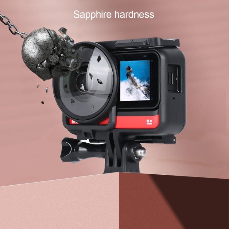 Copertura protettiva in vetro per protezione obiettivo per fotocamera panoramica Insta360one R con cornice, For Insta360 One R