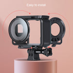 Copertura protettiva in vetro per protezione obiettivo per fotocamera panoramica Insta360one R con cornice, For Insta360 One R