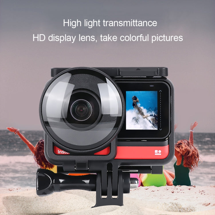 Copertura protettiva in vetro per protezione obiettivo per fotocamera panoramica Insta360one R con cornice, For Insta360 One R