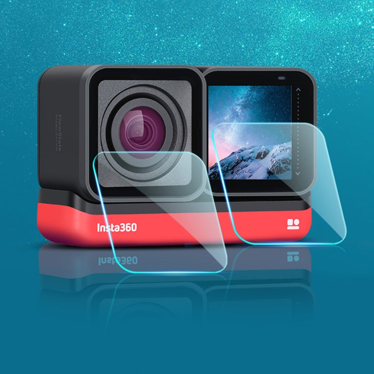 Obiettivo + pellicola in vetro temperato display LCD per Insta 360 One R 4K, For Insta 360 One R 4K
