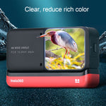 Obiettivo + pellicola in vetro temperato display LCD per Insta 360 One R 4K, For Insta 360 One R 4K