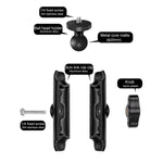 Biella da 9 cm Testa a sfera da 20 mm Supporto fisso per specchietto retrovisore per moto con adattatore per treppiede e vite per GoPro Hero11 Nero / HERO10 Nero /9 Nero /8 Nero /7 /6 /5 /5 Sessione /4 Sessione /4 /3+ /3 /2/1, DJI Osmo Action e altre a...