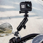 Biella da 9 cm Testa a sfera da 20 mm Supporto fisso per specchietto retrovisore per moto con adattatore per treppiede e vite per GoPro Hero11 Nero / HERO10 Nero /9 Nero /8 Nero /7 /6 /5 /5 Sessione /4 Sessione /4 /3+ /3 /2/1, DJI Osmo Action e altre a...