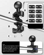 Supporto fisso per specchietto retrovisore moto con testa a sfera da 25 mm con 4 guarnizioni per GoPro Hero11 Nero / HERO10 Nero /9 Nero /8 Nero /7 /6 /5 /5 Sessione /4 Sessione /4 /3+ /3 /2 /1,DJI Osmo Action e altre action camera                     ...