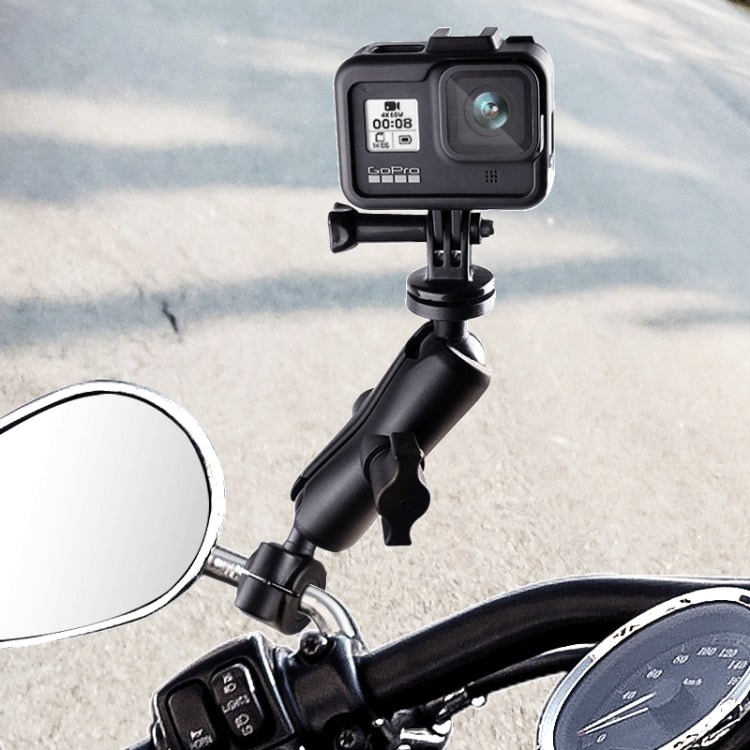 Supporto fisso per specchietto retrovisore moto con testa a sfera da 25 mm, foro per vite, per GoPro Hero11 nero/HERO10 nero/9 nero/8 nero/7/6/5/5 sessione/4 sessione/4/3+/3/2/1, DJI OsmoAzione e altre action cam, 25mm Ball Head 1cm Screw Hole