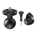 Supporto fisso per moto con testa a sfera da 25 mm e vite da 1/4 di pollice con adattatore per treppiede e vite per GoPro Hero11 Nero / HERO10 Nero /9 Nero /8 Nero /7 /6 /5 /5 Sessione /4 Sessione /4 /3+ /3 /2/1, DJI Osmo Action e altre action camera  ...