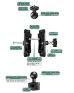 Supporto fisso per moto con biella da 6 cm per GoPro Hero11 Black / HERO10 Black /9 Black /8 Black /7 /6 /5 /5 Session /4 Session /4 /3+ /3 /2 /1, DJI Osmo Action e altre azioniMacchine fotografiche, 6cm Connecting Rod