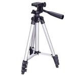 3120 Treppiede per trasmissione dal vivo Gambe pieghevoli a 4 sezioni Supporto per treppiede in lega di alluminio con testa tridimensionale a forma di U per DSLR e fotocamera digitale, altezza regolabile: 34-103 cm, 3120 Silver, 3120 Black