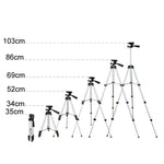 3120 Treppiede per trasmissione dal vivo Gambe pieghevoli a 4 sezioni Supporto per treppiede in lega di alluminio con testa tridimensionale a forma di U per DSLR e fotocamera digitale, altezza regolabile: 34-103 cm, 3120 Silver, 3120 Black
