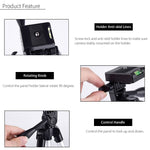 3120 Treppiede per trasmissione dal vivo Gambe pieghevoli a 4 sezioni Supporto per treppiede in lega di alluminio con testa tridimensionale a forma di U per DSLR e fotocamera digitale, altezza regolabile: 34-103 cm, 3120 Silver, 3120 Black