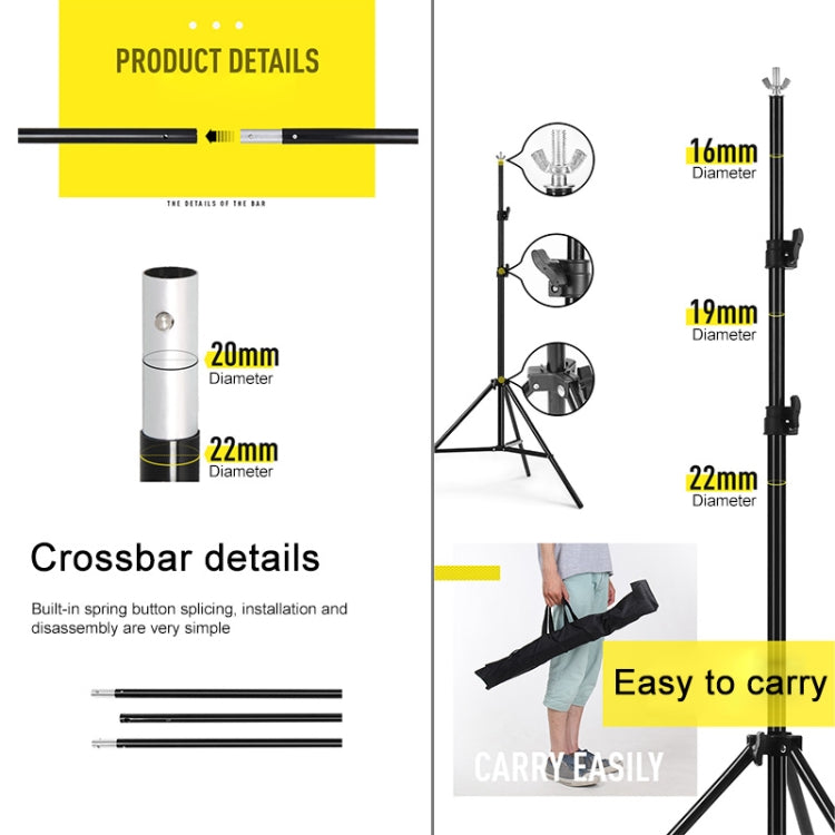 Kit di staffe trasversali per fondale per supporto per sfondo per studio fotografico 200x200 cm, 200x200cm