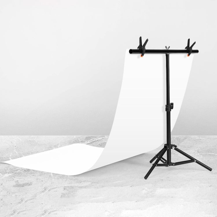 Kit di staffe trasversali per fondale, supporto per fondale per studio fotografico a forma di T, 70 x 75 cm, con clip, senza fondale, 70x75cm