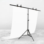 Kit di staffe trasversali per fondale, supporto per fondale per studio fotografico a forma di T da 200x200 cm con clip, senza fondale, 200x200cm