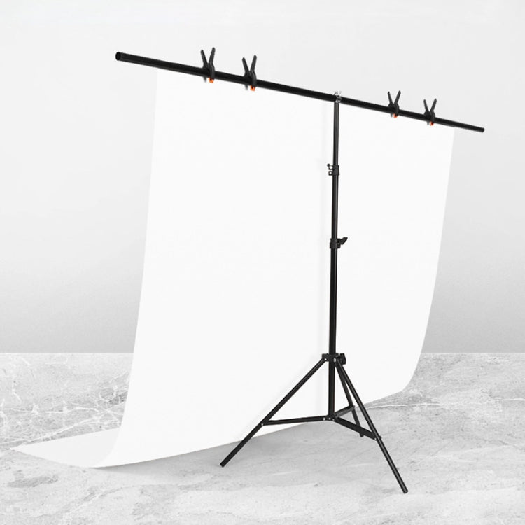 Kit di staffe trasversali per fondale, supporto per fondale per studio fotografico a forma di T da 200x200 cm con clip, senza fondale, 200x200cm