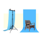 Kit di staffe trasversali per fondale, supporto per fondale per studio fotografico a forma di T, 70 x 200 cm, con clip, senza fondale, 70x200cm