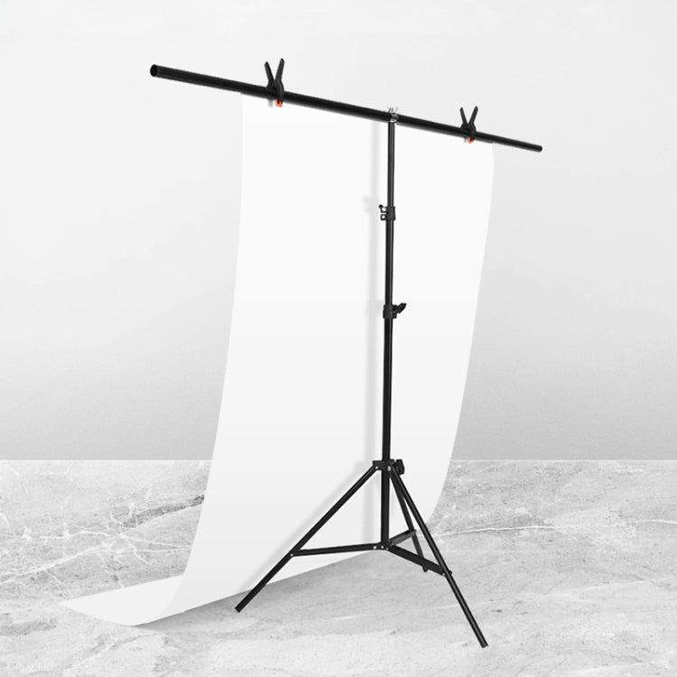 Kit di staffe trasversali per fondale, supporto per fondale per studio fotografico a forma di T da 150x200 cm con clip, senza fondale, 150x200cm