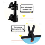 Kit di staffe trasversali per fondale, supporto per fondale per studio fotografico a forma di T da 150x200 cm con clip, senza fondale, 150x200cm