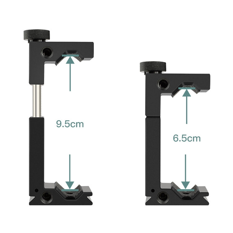 YICHUANG JH-01 Adattatore per morsetto per supporto per clip per treppiede per telefono in lega di alluminio per 65-95 cm