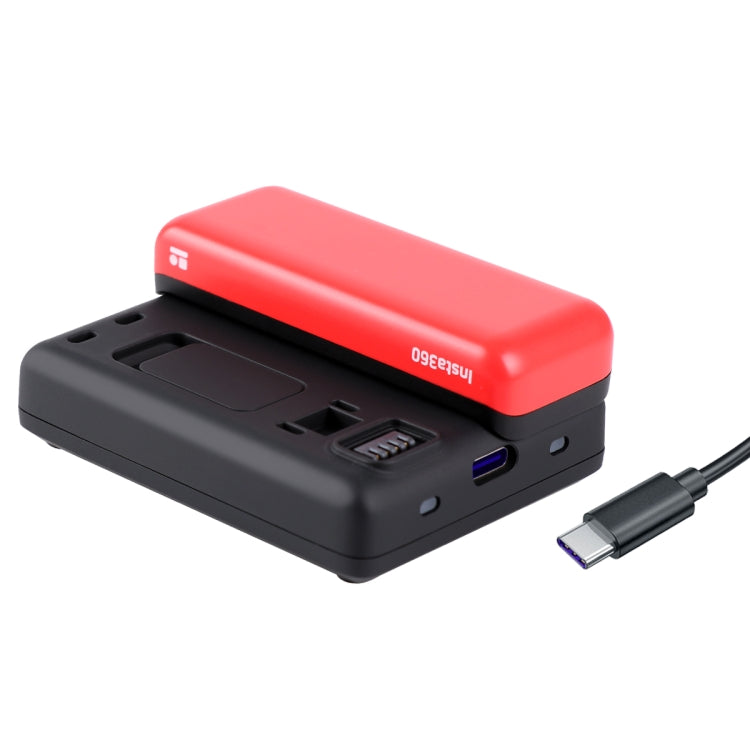 R-R-LF8-CINOR8CA Per Insta360 ONE R 4K Fotocamera Panoramica Caricabatterie Ricarica Rapida Doppia Interfaccia di Ricarica Base di Ricarica, Batteries Charger