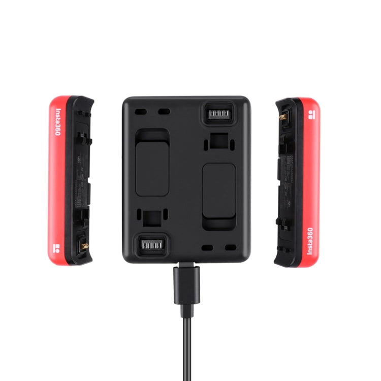 R-R-LF8-CINOR8CA Per Insta360 ONE R 4K Fotocamera Panoramica Caricabatterie Ricarica Rapida Doppia Interfaccia di Ricarica Base di Ricarica, Batteries Charger