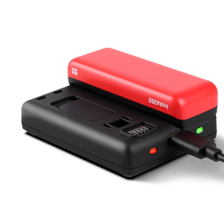 R-R-LF8-CINOR8CA Per Insta360 ONE R 4K Fotocamera Panoramica Caricabatterie Ricarica Rapida Doppia Interfaccia di Ricarica Base di Ricarica, Batteries Charger