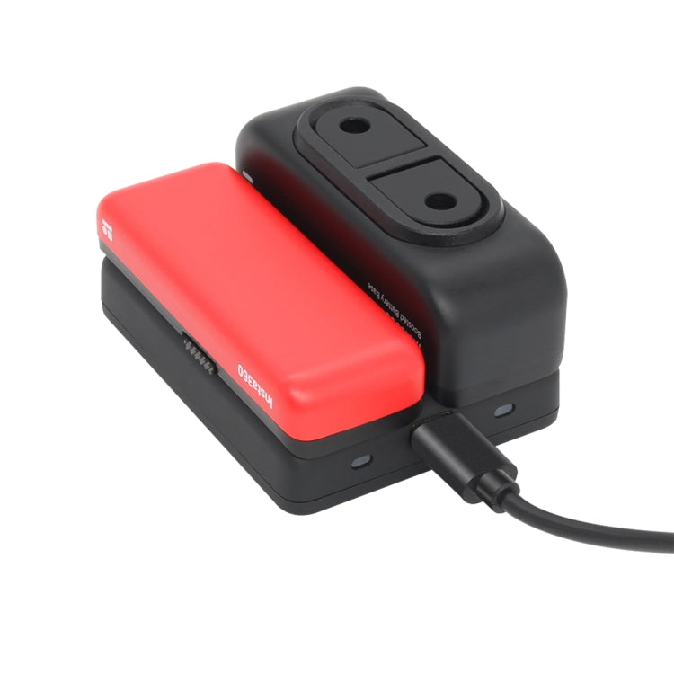 R-R-LF8-CINOR8CA Per Insta360 ONE R 4K Fotocamera Panoramica Caricabatterie Ricarica Rapida Doppia Interfaccia di Ricarica Base di Ricarica, Batteries Charger