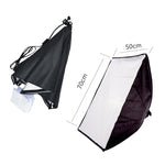 Softbox a luce singola 50x70 cm + supporto per treppiede per illuminazione fotografica da 2 m + set di luci per flash da studio con braccio trasversale