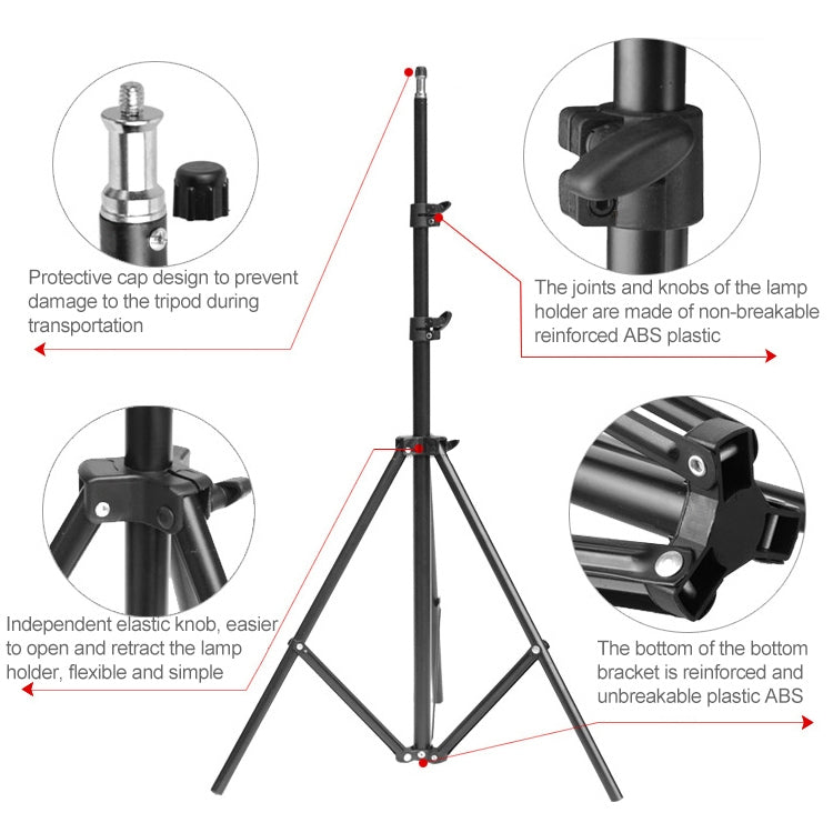 Softbox a luce singola 50x70 cm + supporto per treppiede per illuminazione fotografica da 2 m + set di luci per flash da studio con braccio trasversale
