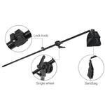 Softbox a luce singola 50x70 cm + supporto per treppiede per illuminazione fotografica da 2 m + set di luci per flash da studio con braccio trasversale