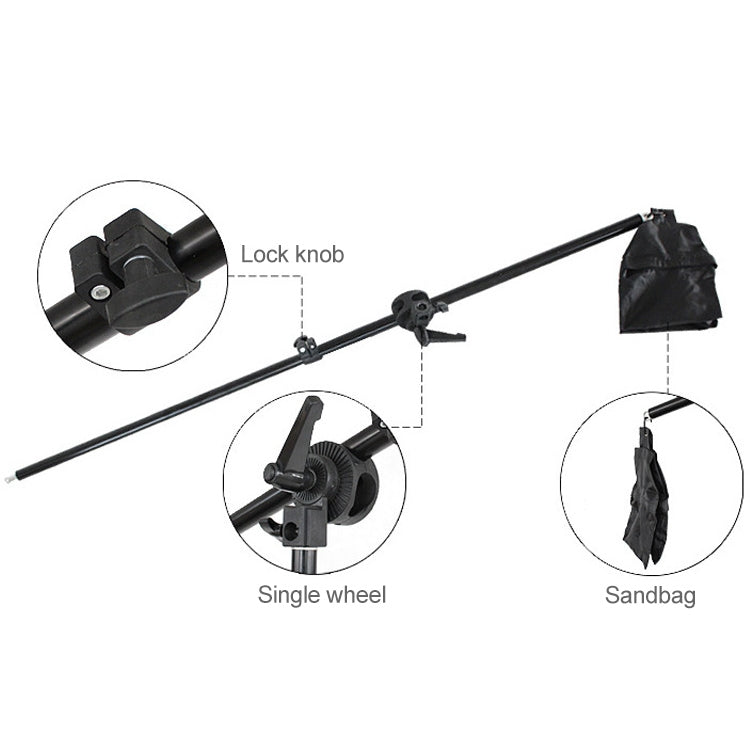 Softbox a luce singola 50x70 cm + supporto per treppiede per illuminazione fotografica da 2 m + set di luci per flash da studio con braccio trasversale