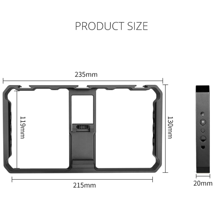 YELANGU PC06 YLG0909A Vlogging Trasmissione in diretta Smartphone Gabbia metallica Video Rig Produzione cinematografica Maniglia stabilizzatrice Staffa per iPhone, Galaxy, Huawei, Xiaomi, HTC, LG, Google e altri smartphone, YLG0909A