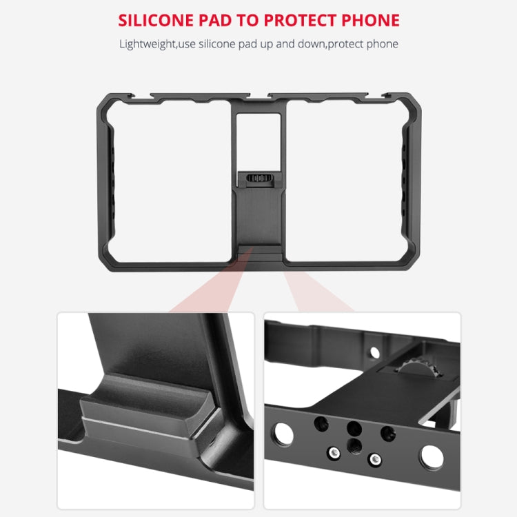 YELANGU PC06 YLG0909A Vlogging Live Broadcast Smartphone Metal Cage Video Rig Filmmaking Stabilizing Handle Bracket for iPhone, Galaxy, Huawei, Xiaomi, HTC, LG, Google and other smartphones, YLG0909A