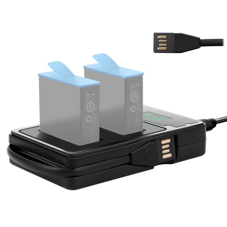 Caricabatterie doppio per schermo LCD con capacità di ricarica del display per GoPro HERO9 Black / HERO10 Black, Displays Charging Capacity