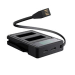 Caricabatterie doppio per schermo LCD con capacità di ricarica del display per GoPro HERO9 Black / HERO10 Black, Displays Charging Capacity