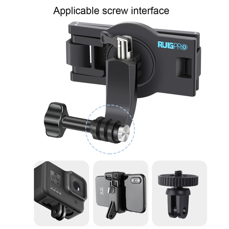 RUIGPRO Supporto per tracolla a sgancio rapido con rotazione a 360 gradi Supporto per zaino a spalla per GoPro Hero11 Nero / HERO10 Nero /9 Nero /8 Nero /7 /6 /5 /5 Sessione /4 Sessione /4 /3+ /3 /2 /1, DJI OsmoAzione e altre action cam