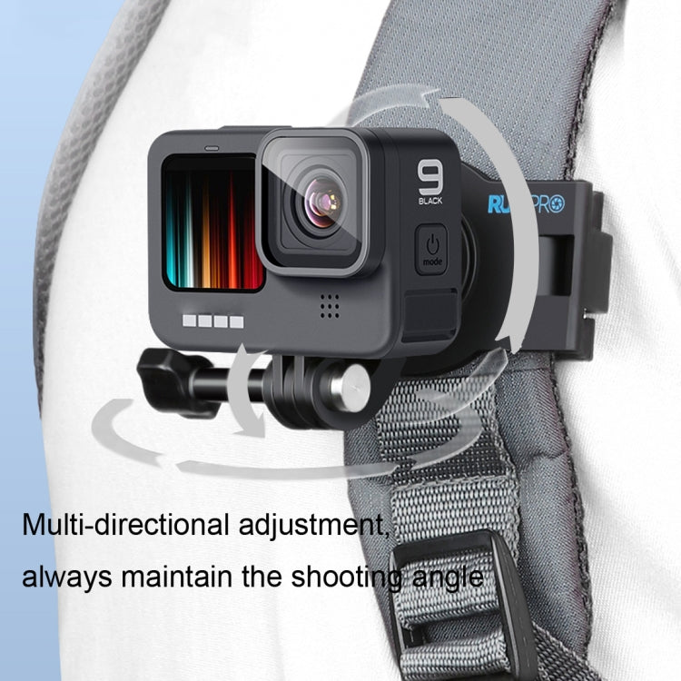 RUIGPRO Supporto per tracolla a sgancio rapido con rotazione a 360 gradi Supporto per zaino a spalla per GoPro Hero11 Nero / HERO10 Nero /9 Nero /8 Nero /7 /6 /5 /5 Sessione /4 Sessione /4 /3+ /3 /2 /1, DJI OsmoAzione e altre action cam