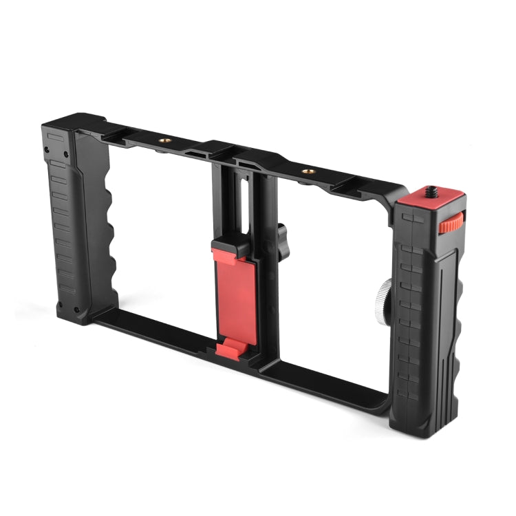 YELANGU PC02A Vlogging Trasmissione dal vivo Gabbia in plastica Video Rig Staffa stabilizzatrice per produzione cinematografica per iPhone, Galaxy, Huawei, Xiaomi, HTC, LG, Google e altri smartphone, PC02A