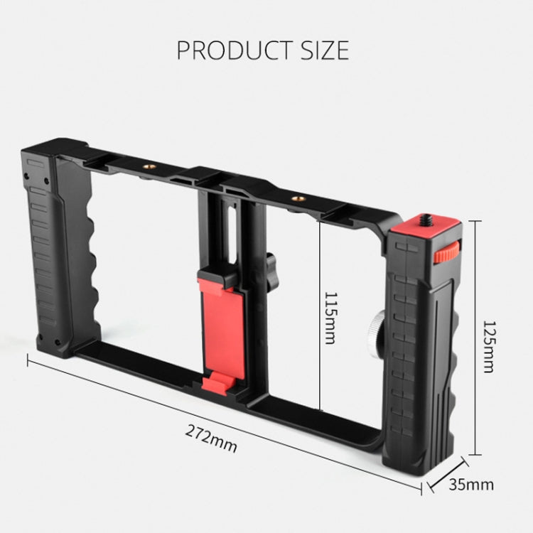 YELANGU PC02A Vlogging Trasmissione dal vivo Gabbia in plastica Video Rig Staffa stabilizzatrice per produzione cinematografica per iPhone, Galaxy, Huawei, Xiaomi, HTC, LG, Google e altri smartphone, PC02A