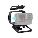 Per GoPro HERO10 Black / HERO9 Black Custodia protettiva con montaggio su telaio in plastica con fibbia di base e vite lunga, Plastic Frame