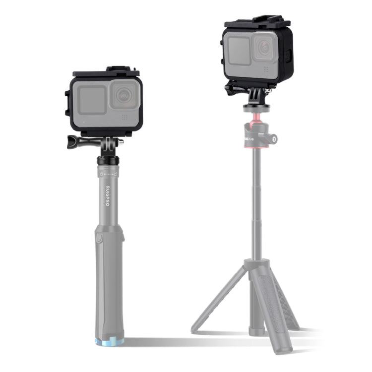 Per GoPro HERO10 Black / HERO9 Black Custodia protettiva con montaggio su telaio in plastica con fibbia di base e vite lunga, Plastic Frame