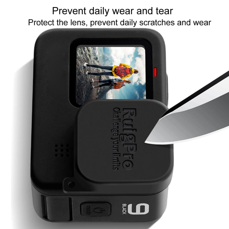 RUIGPRO per GoPro HERO10 Black / HERO9 Black Copri cappuccio protettivo per obiettivo della fotocamera in gomma morbida antigraffio, For GoPro HERO9 Black