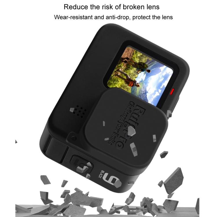 RUIGPRO per GoPro HERO10 Black / HERO9 Black Copri cappuccio protettivo per obiettivo della fotocamera in gomma morbida antigraffio, For GoPro HERO9 Black