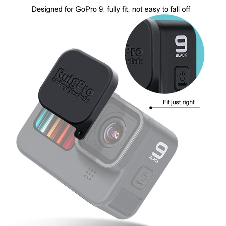 RUIGPRO per GoPro HERO10 Black / HERO9 Black Copri cappuccio protettivo per obiettivo della fotocamera in gomma morbida antigraffio, For GoPro HERO9 Black